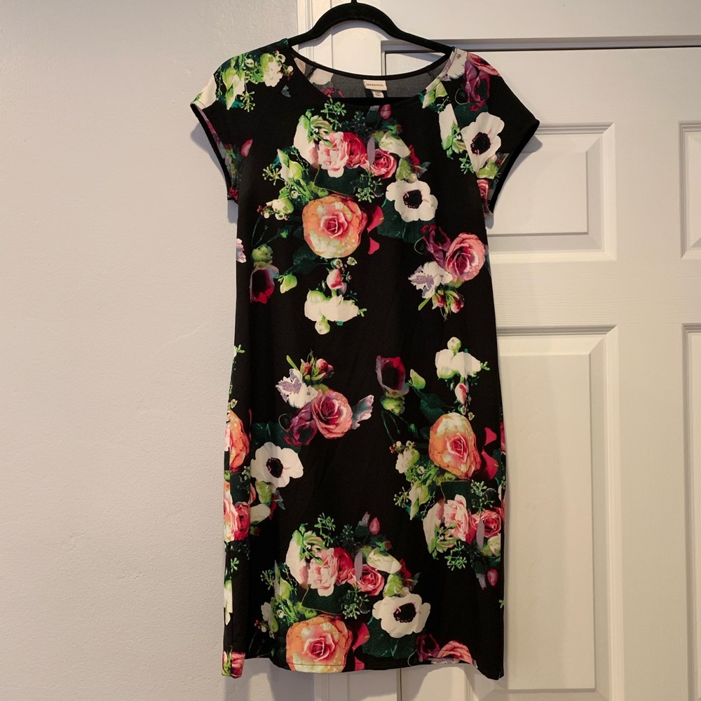 Merona ll Black Floral Shift Dress